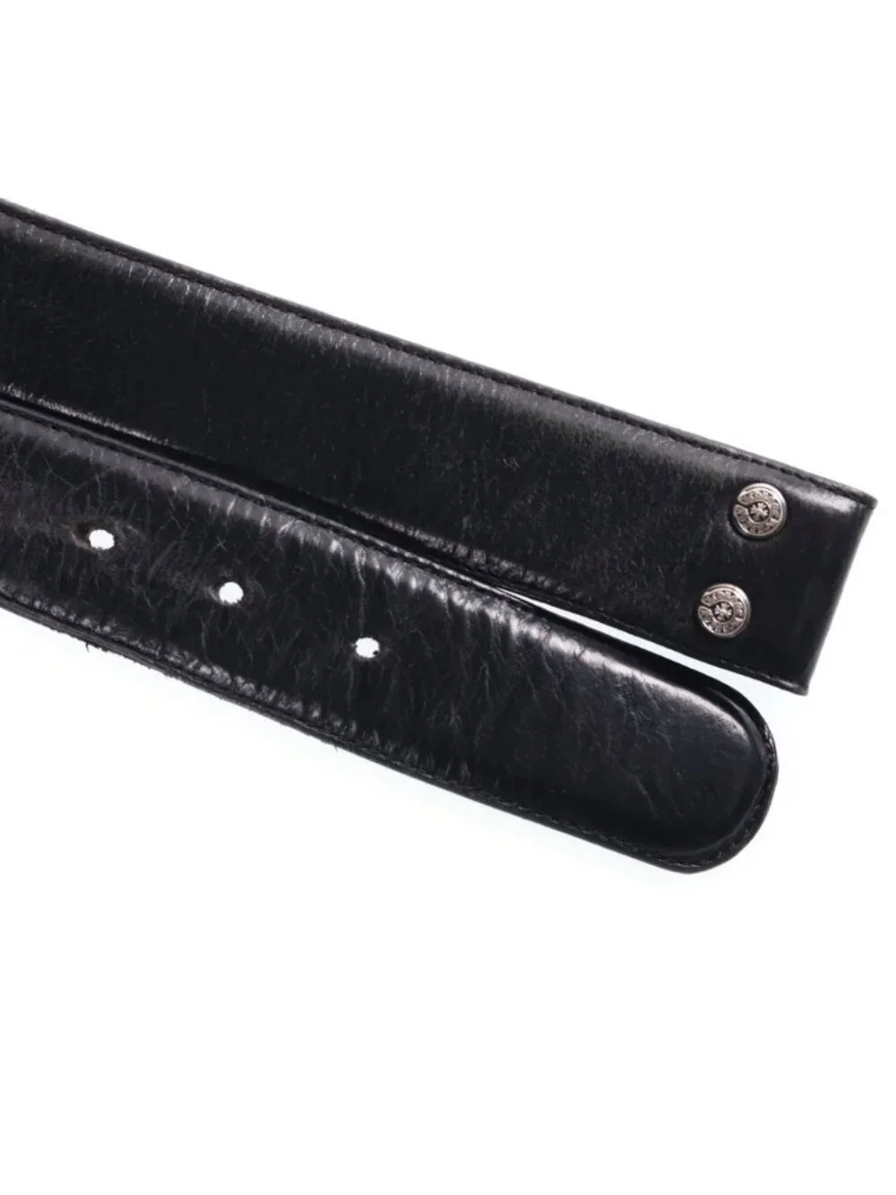 Chrome Hearts 1.5 Strap Horseshoe Rivets Leather Belt Black